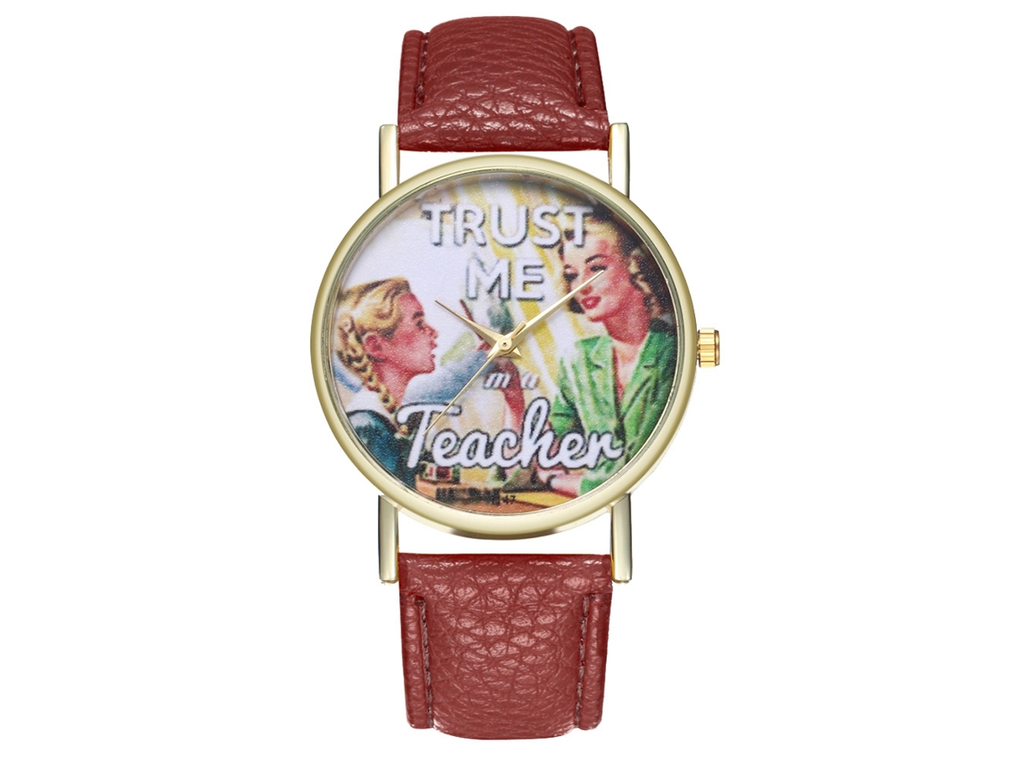 Reloj De Pulsera Analógico Para Mujer Con Correa De Pu, Movimiento De Cuarzo, Regalo Para Enamorados, Estilo Café