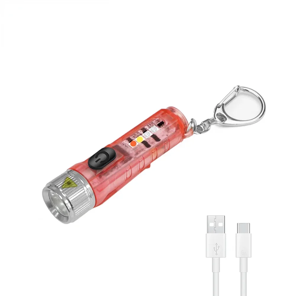 Mini linterna LED EDC superbrillante con imán, recargable por USB, llavero portátil para camping y emergencias. Aeuzwr