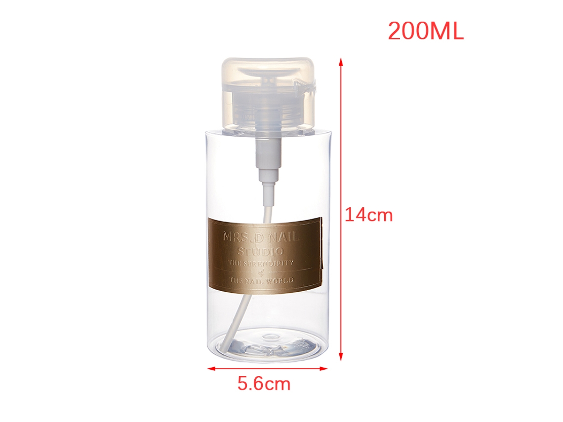 (200 Ml) Botella De Esmalte De Uñas Reutilizable Con Bomba, Herramientas Para Uñas