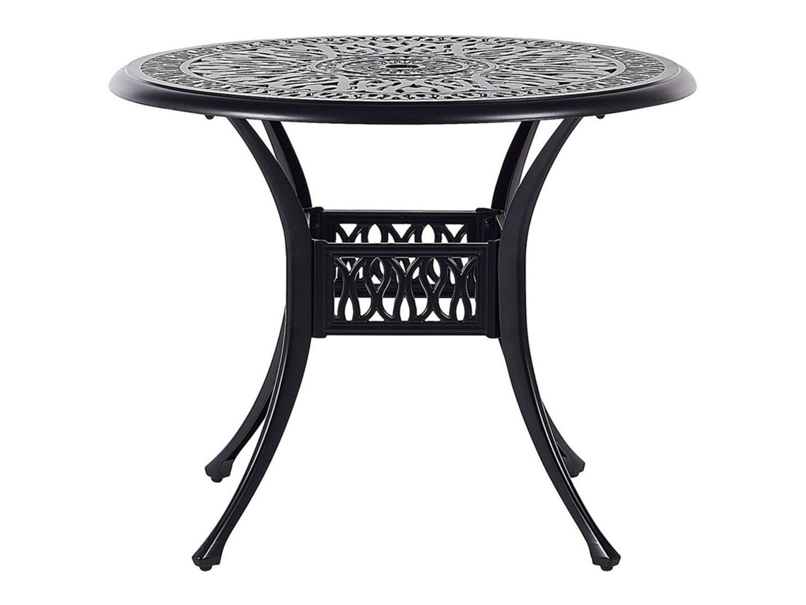 Mesa de comedor para 4 personas BELIANI Ancona de Aluminio Negro 90x90x72