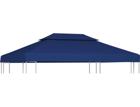 vidaXL Toldo de cenador 2 niveles 310 g/m² 4x3 m azul