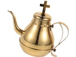 Jarra De Comunión De Acero Inoxidable Dorado Con Cruz – Tetera De Cuello De Cisne, 1 Pieza