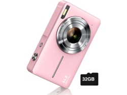 Cámara digital, cámara FHD 1080P, cámara digital de apuntar y disparar con zoom de 16x y función antivibración, adecuada para niños y niñas( IKIKSO