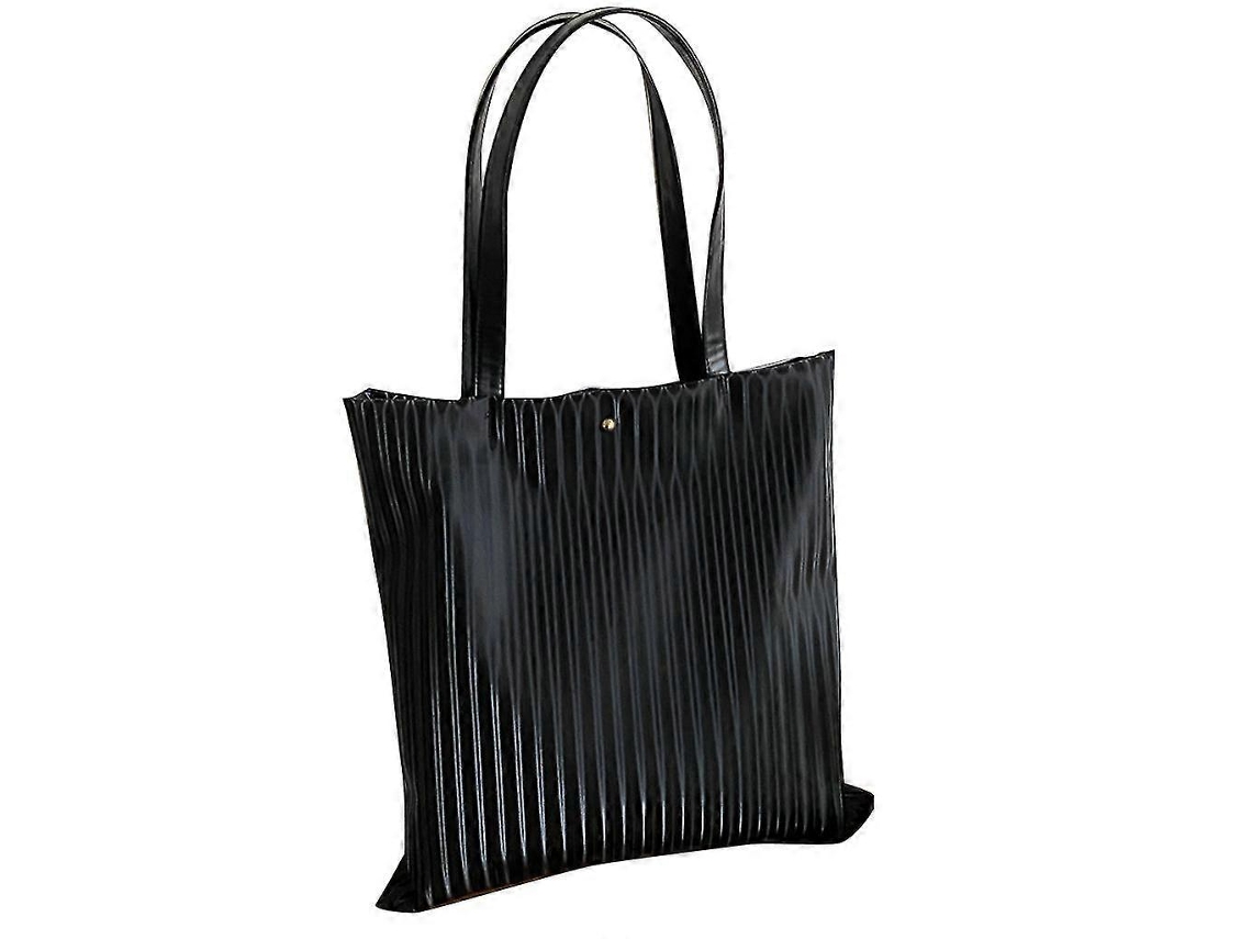 Bolso retro de piel sintética, bolso de mano plisado vintage, bolso de hombro ligero, Lalamoli negro