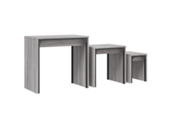 Maison Exclusive - Mesas De Centro Apilables 3 Pzas Madera Ingeniería Gris Sonoma
