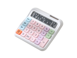 Calculadora De Escritorio De 12 Dígitos Con Teclas Grandes, Pantalla Lcd, Alimentación Solar Y Funcionamiento Con Pilas - Verde