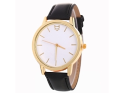 Reloj De Pulsera De Cuarzo Para Mujer Con Correa De Cuero Pu Zhoulianfa Moda Casual Negro