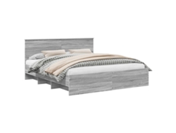 Maison Exclusive - Estructura De Cama Con Cabecera Gris Sonoma 180 X 200 Cm