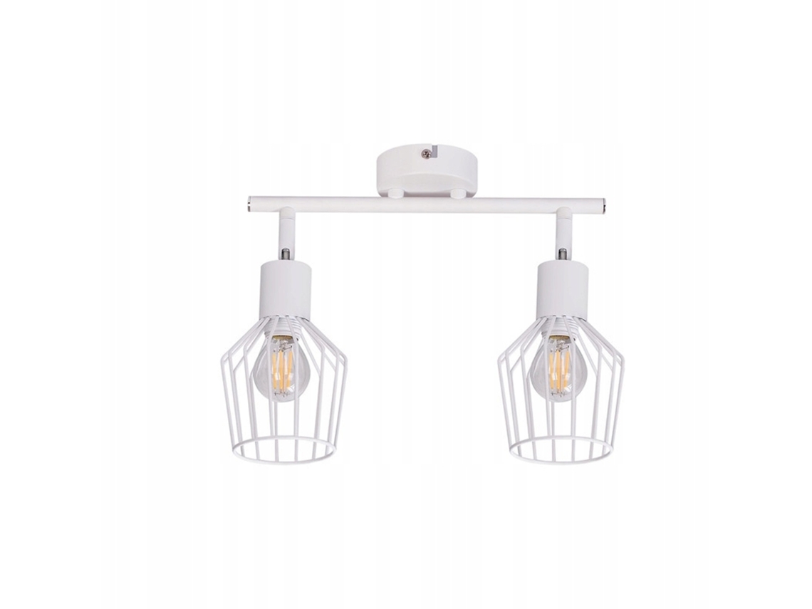 Focos Decorativos2 Luces E14 Metal 350 Lámpara de Pasillo Industrial Giratoria Lámpara de Pared Blanca NETTLIFE