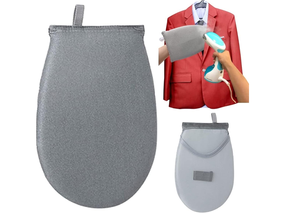 Guante vaporizador para planchar ropa, con una pequeña tabla de planchar redonda portátil. ZYBLSSBB