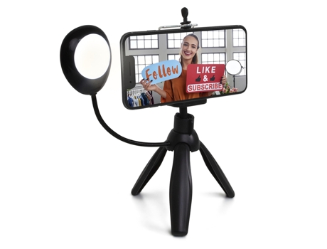 Trípode para smartphone con luz para selfie - studio creation contenu Helix