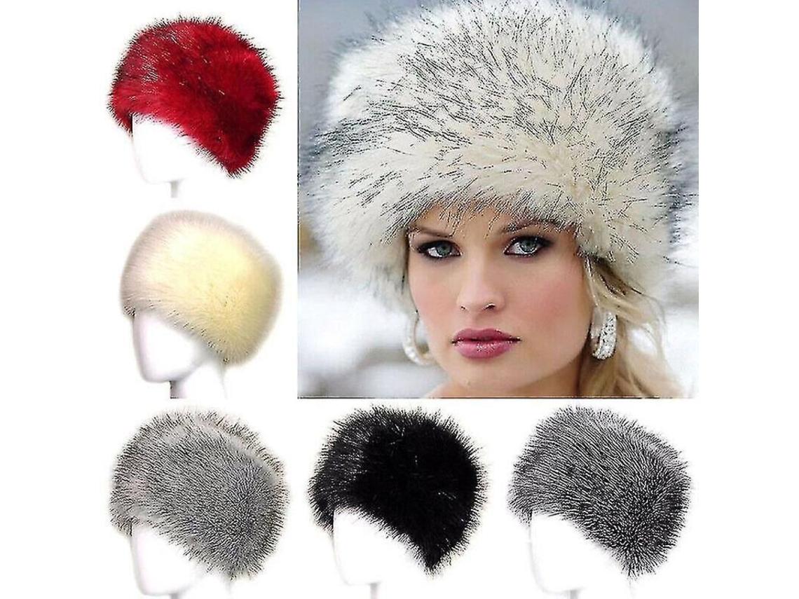2026-gorro De Invierno Para Mujer De Pelo Falso Fluffy Espesor Caliente Para Ski Y Ocasiones Varias Rojo Vino