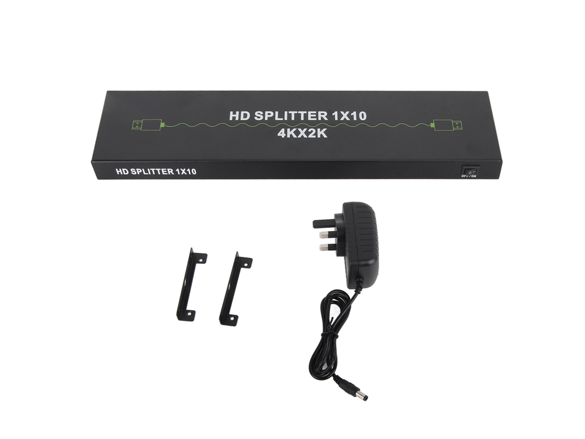 Divisor De Interfaz Multimedia Hd, 1 Entrada, 10 Salidas, Compatible Con 4k 30hz 3d, 100-240v, Enchufe Británico.