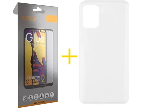 Kit Funda + Protector de Pantalla Xiaomi Mi 10 Lite ACCETEL Cristal Templado 8599 Transparente