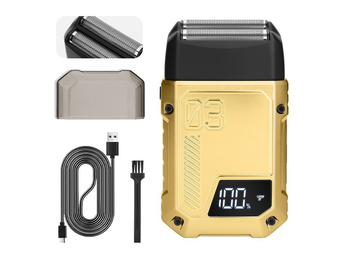 Afeitadora eléctrica de cuchilla recíproca para hombre, 3 niveles de velocidad (dorada) Czhhmart