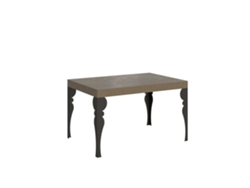 Mesa extensible Paxon 120/380x90 cm en gris tórtola con patas antracita Itamoby
