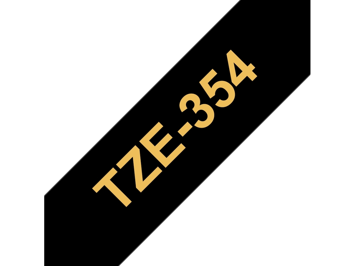 Cinta laminada Compatible Brother Tze354 Texto Dorado / Fondo Negro 24Mm X 8M