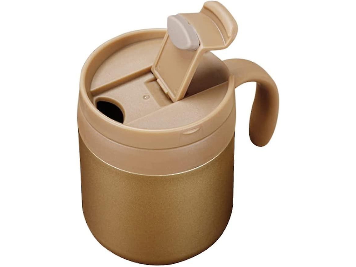 HYMNORA Elegante taza de café con aislamiento al vacío, vaso térmico con suela de goma antideslizante para un agarre fácil y fácil de transportar (dorado, 1 u