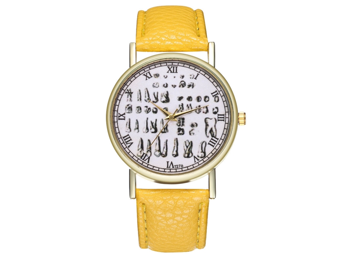 Reloj Casual De Moda Unisex Zhoulianfa De Cuarzo Con Correa De Cuero (amarillo)
