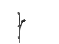 HANSGROHE Pulsify Select S set de ducha 105, EcoSmart, 3jet Relaxation, incl. barra de ducha 650mm, 24161, Color: negro mate