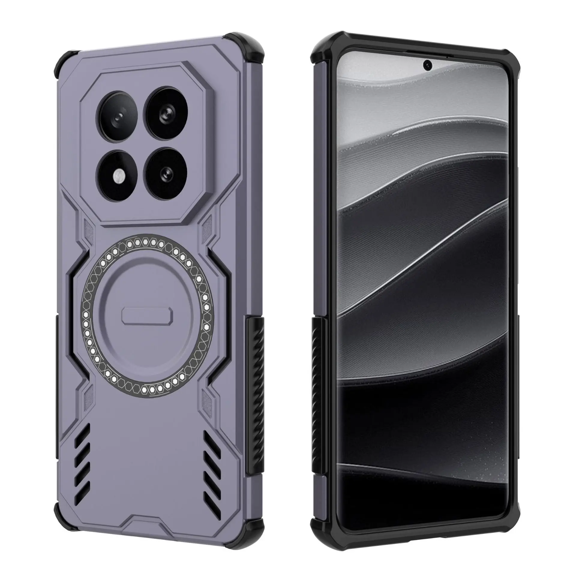 (morado, Redmi Note 14 Pro 5g (global)) Funda Protectora Resistente Para Teléfono, Carcasa Rígida Magnética A Prueba De Golpes.