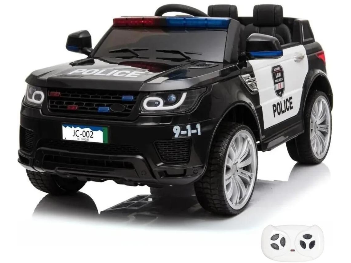 Coche de Policía Eléctrico para Niños 12V - 1 a 6 Años (Negro)