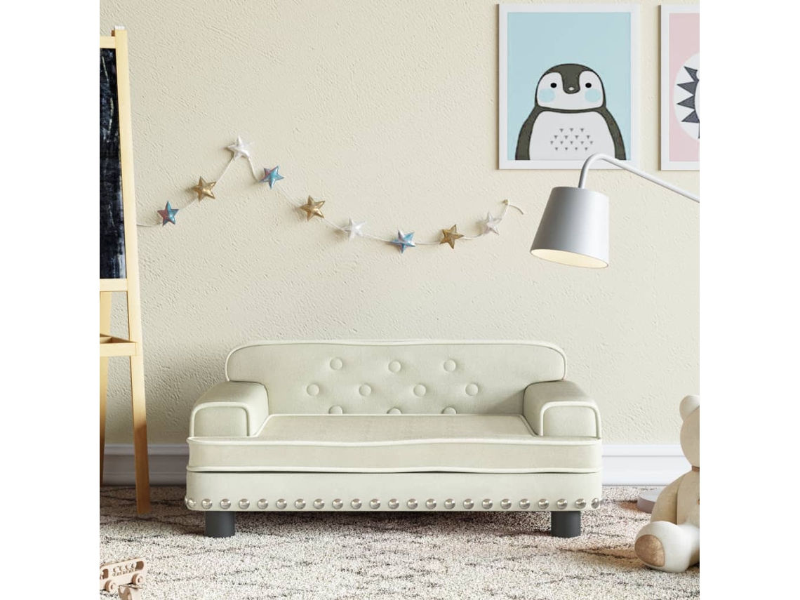 Sofá Para Niños | Sofá Infantil De Terciopelo Crema 70x45x30 Cm Wsd211007
