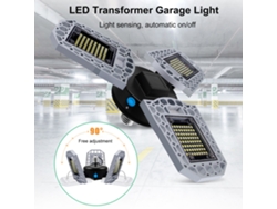 Luminaria LED industrial plegable de alta potencia con tres aspas, 2026, fotosensible, resistente al agua, para uso en garajes, E27