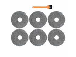 Paquete de 7 paños lavables para fregona Ecovacs Deebot, repuesto gris.