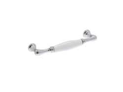 Tirador Para Mueble De Zamac Y Porcelana Distancia Entre Ejes De 128 Mm Cromo Pulido Lote De 6mm