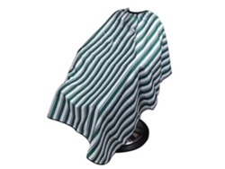 Manta De Peluquería Impermeable Con Rayas Verdes Ajustable Limpieza Fácil Para Cortar Pelo