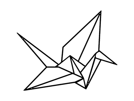 Decoración Metálica Grulla Origami En Metal Negro 41X1,5X33 Cm EPIKASA