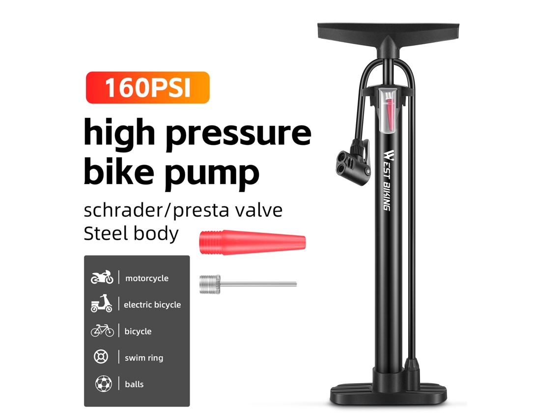 2026-bomba De Pie Compacta 160psi Para Neumáticos De Bicicleta, Moto, Bicicleta Eléctrica Y Baloncesto, Accesorio Portátil
