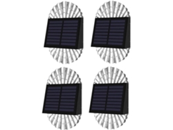 Juego de 4 luces solares LED impermeables para postes de terraza, vallas y caminos exteriores - Gokoco