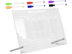 Tablero De Notas Multifuncional De Acrílico Transparente Con Bolígrafo Blanco, Tablero De Notas Reutilizable...