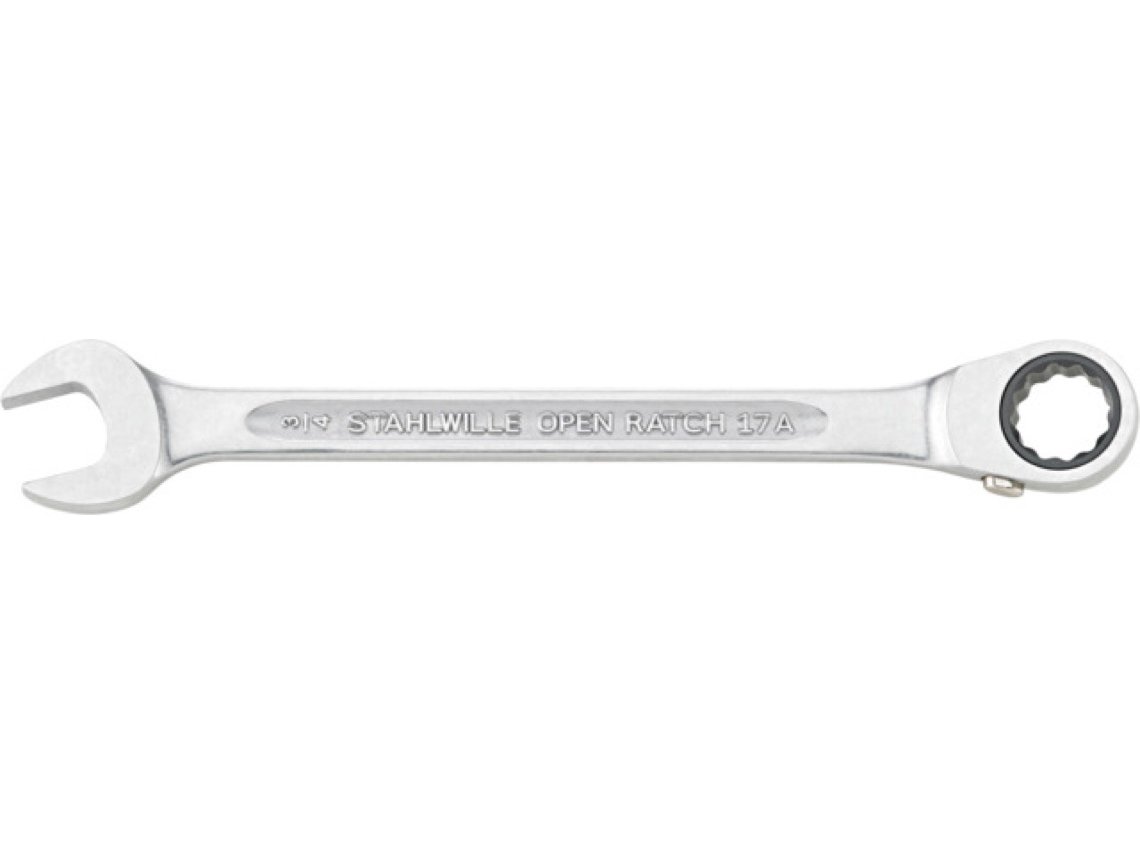 STAHLWILLE 41471616 Llave de Carraca Combinada de Boca Fija Y Boca En Estrella Acodado 17A 1/4