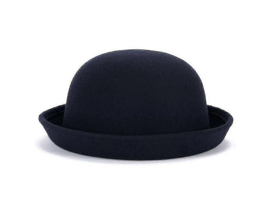 Sombrero Bombín Derby Moderno Para Mujer, De Fieltro De Lana De Color Liso.