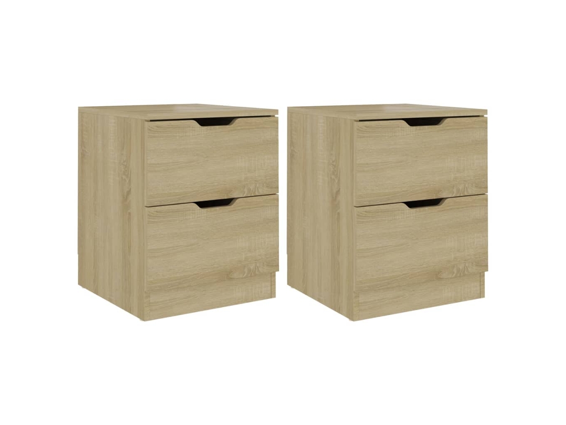 Maison Exclusive - Mesitas Noche 2 Uds Madera Ingeniería Roble Sonoma 40x40x50 Cm