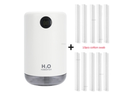 Humidificador de aire, indicador de batería, 500 ml, 2000 mAh Mdug (blanco, 10 filtros)