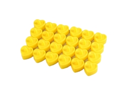 2026-24 Piezas Velas Led En Forma De Corazón Sin Llama Inodoro Con Control Remoto Para Decoración Hogar Amarillo