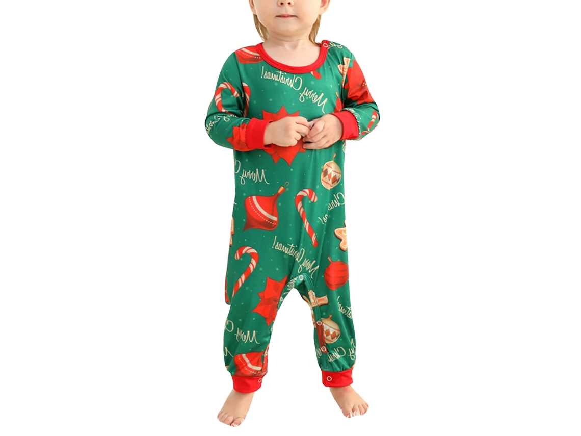 2026altiro-pijama Familiar Navideño Con Imprimación De Árbol, Cuello Redondo Y Manga Larga, Bebé 6‑9m