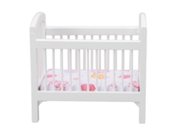 2026-cuna De Muñeca De Madera Segura Bonita Miniatura Para Casa De Muñecas 1:12 Dormitorio Blanco Brillo Vívido Decora
