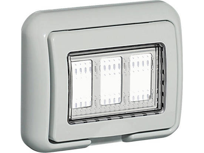Bticino Idrobox Tapa ip55 gris 3 matix marco para enchufeinterruptor 25603
