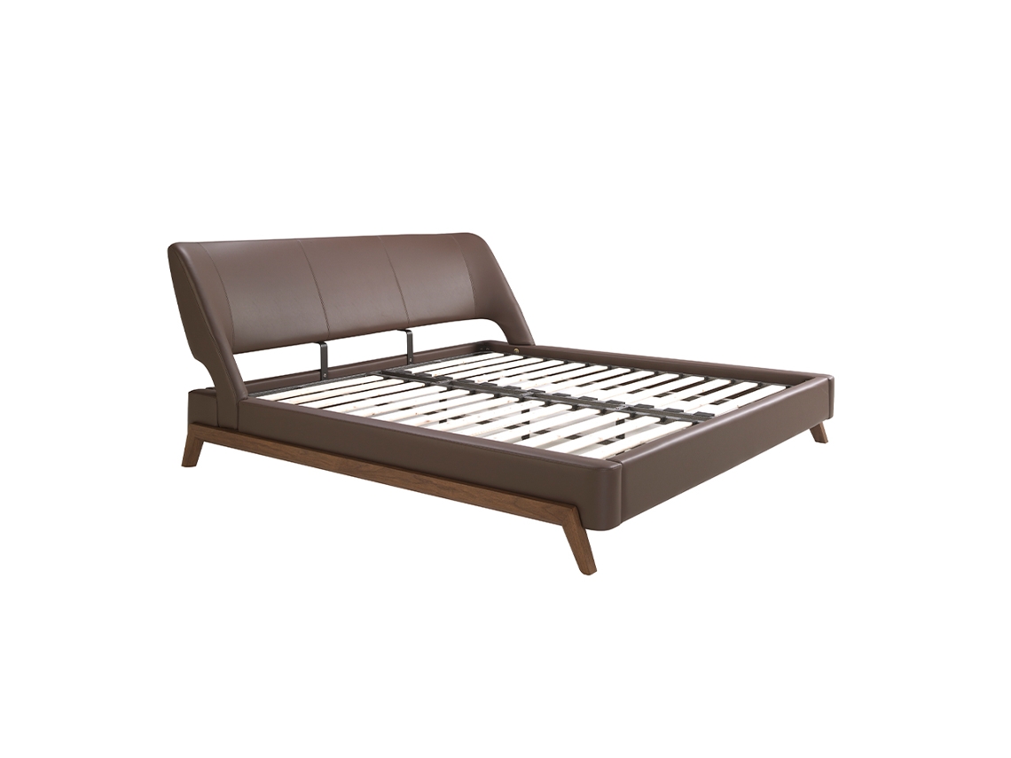 ANGEL CERDA Cama Chocolate Piel Sintética Marrón (205x237x95)
