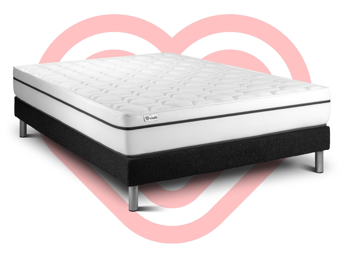 Set Vital Spa 150 X 200 Cm Kit Somier Negro