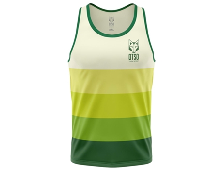 Camiseta sin Mangas de Hombre para Running OTSO Verde (XL)