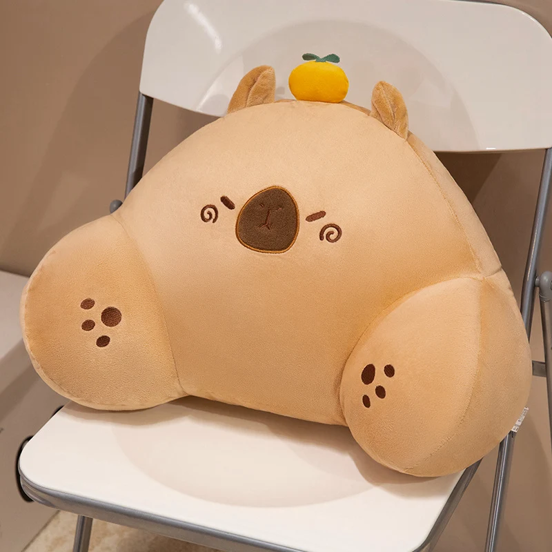 (naranja, 45 Cm) Almohada De Capibara Para Adultos, Suave Y Cómoda.