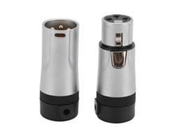 Conector Xlr De 3 Pinos Fêmea/macho Soldável Com Ângulo Ajustável 90 Graus Para Cabos De 3.0-5.0mm Ouro Placado