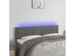 Cabecero Con Led De Terciopelo Gris Claro 144x5x78/88 Cm