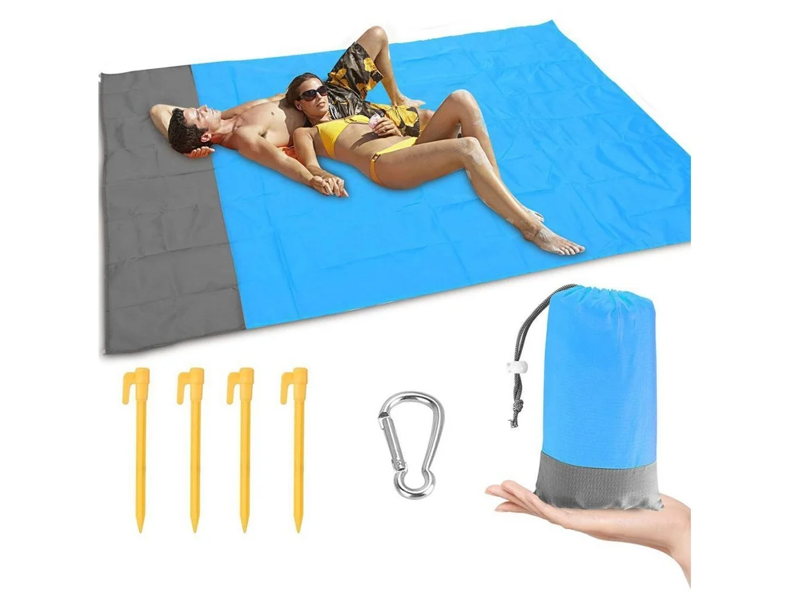 Manta De Playa Portátil, Impermeable Y Antiarena, Tamaño Familiar, Ideal Para Acampar, Viajar Y Realizar Actividades Al Aire Libre.